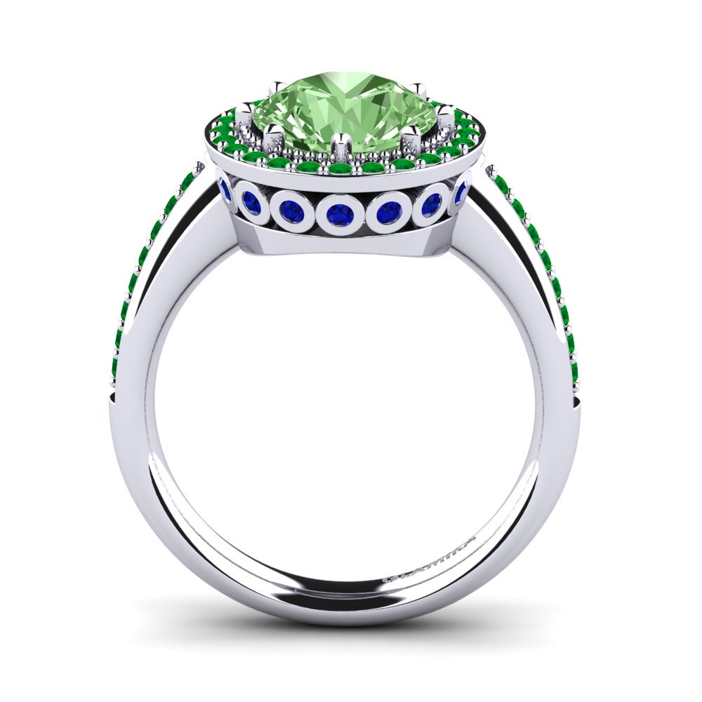 Green Diamond Engagement Ring Aprila