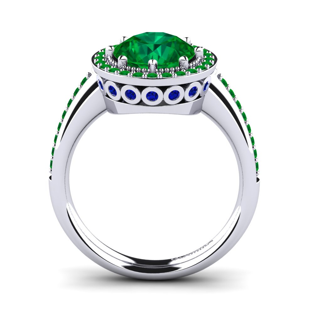 White Silver Engagement Ring Aprila