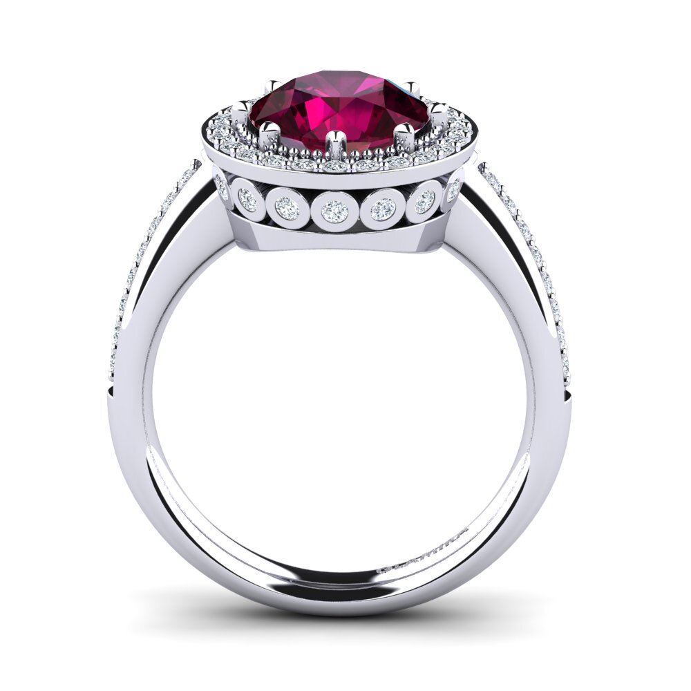 Rhodolite Garnet Engagement Ring Aprila