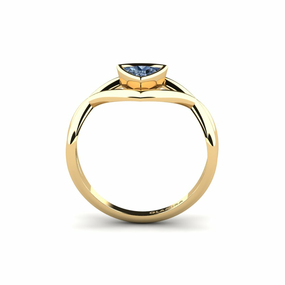 Trillion Diamant Bleu Bague de fiançailles Aquakel