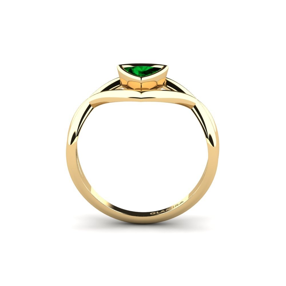 Trillion Green Zirconia Engagement Ring Aquakel