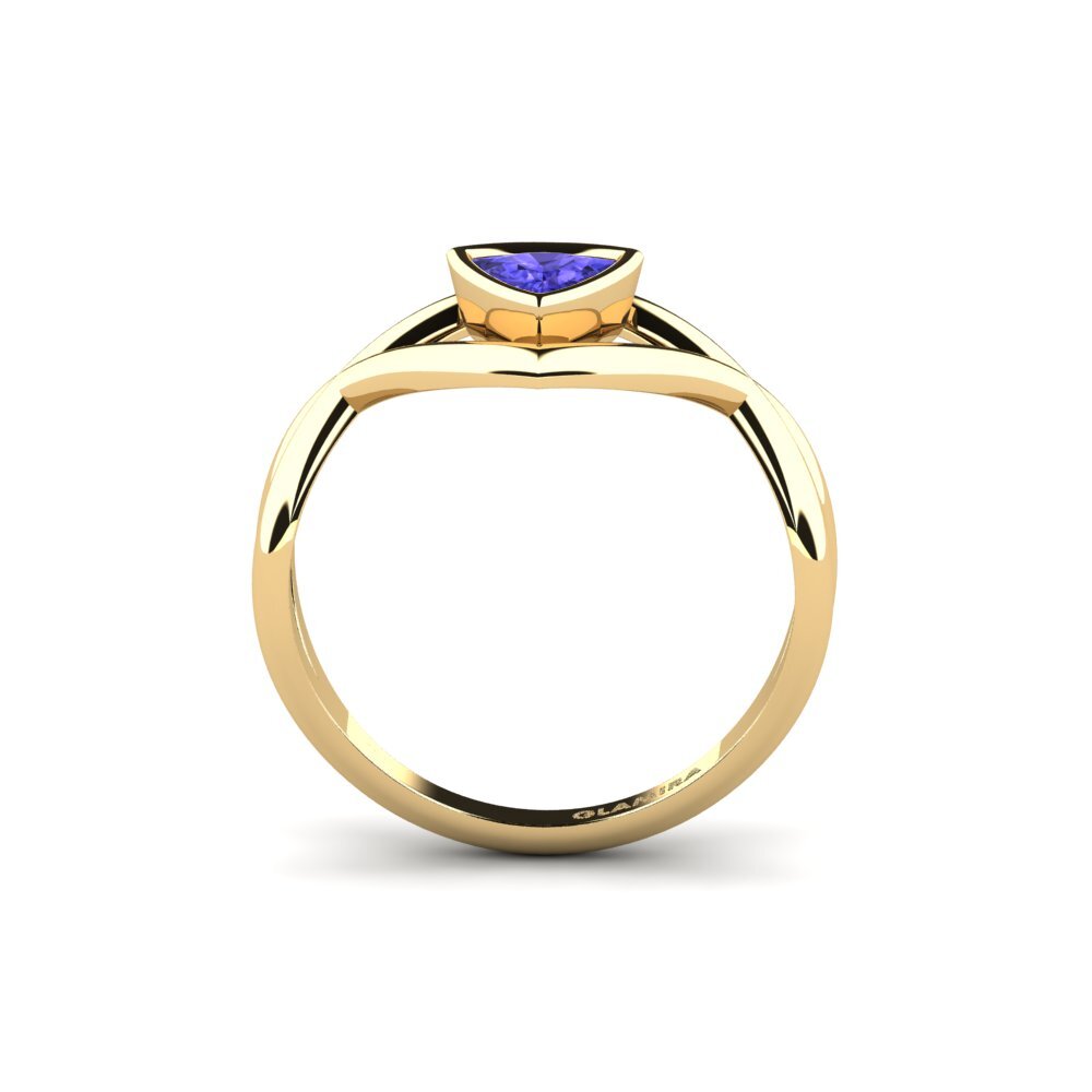 Trillion Tanzanite Engagement Ring Aquakel