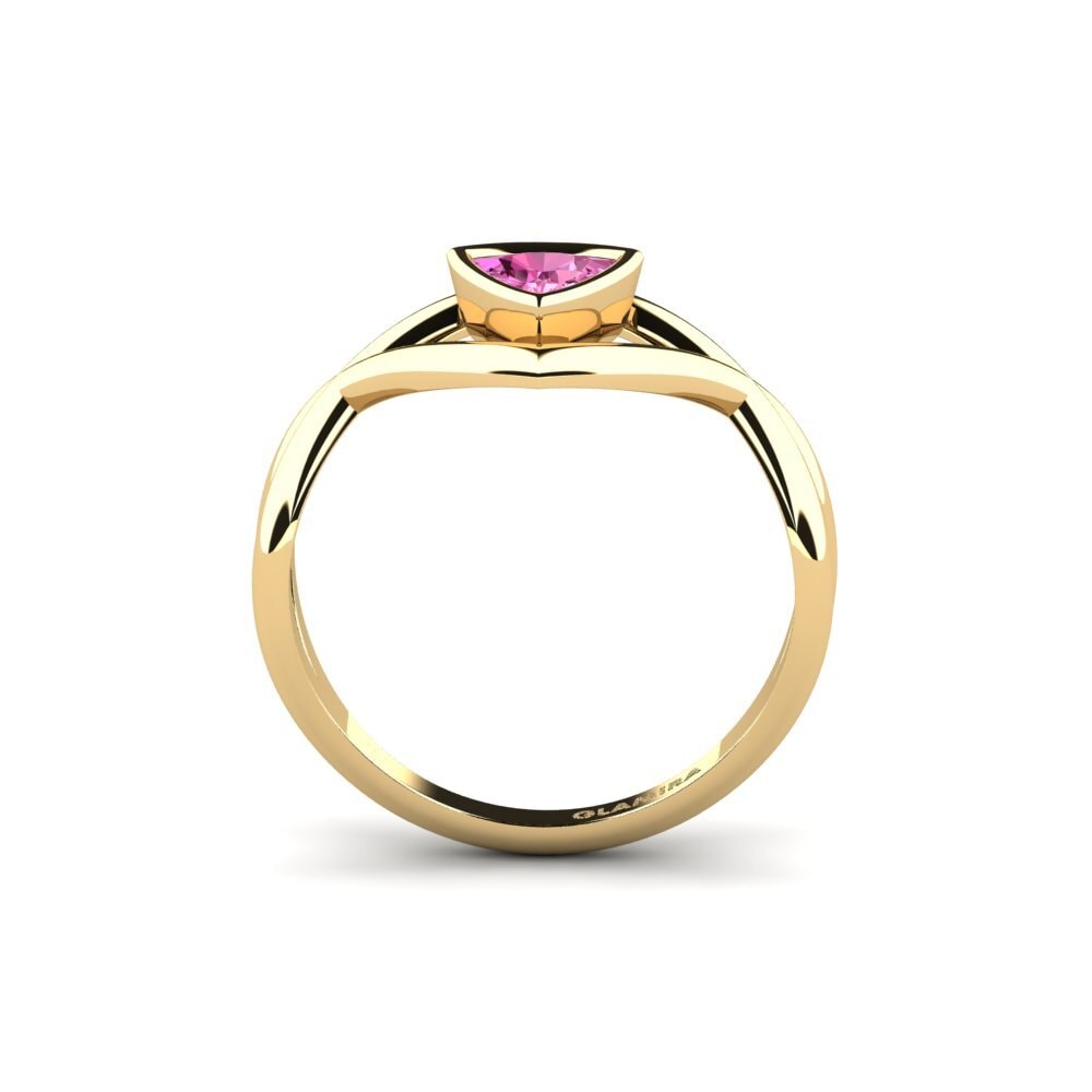 Trillion Pink Topaz Engagement Ring Aquakel
