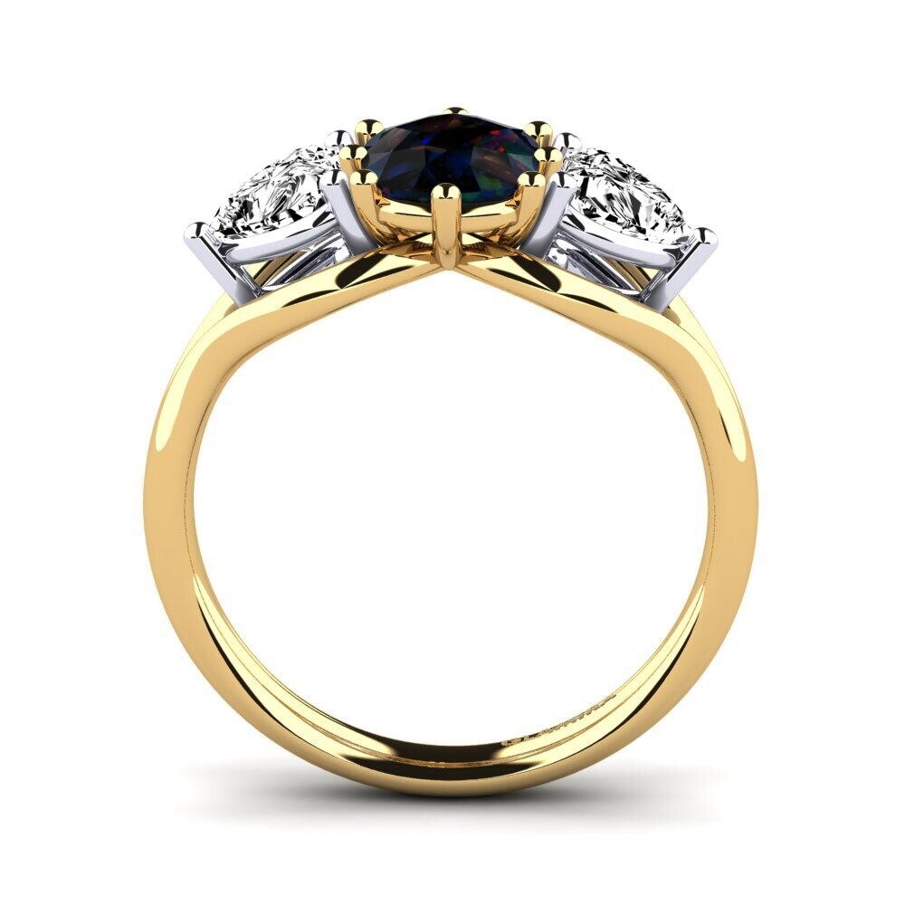 Black Opal Engagement Ring Aquene