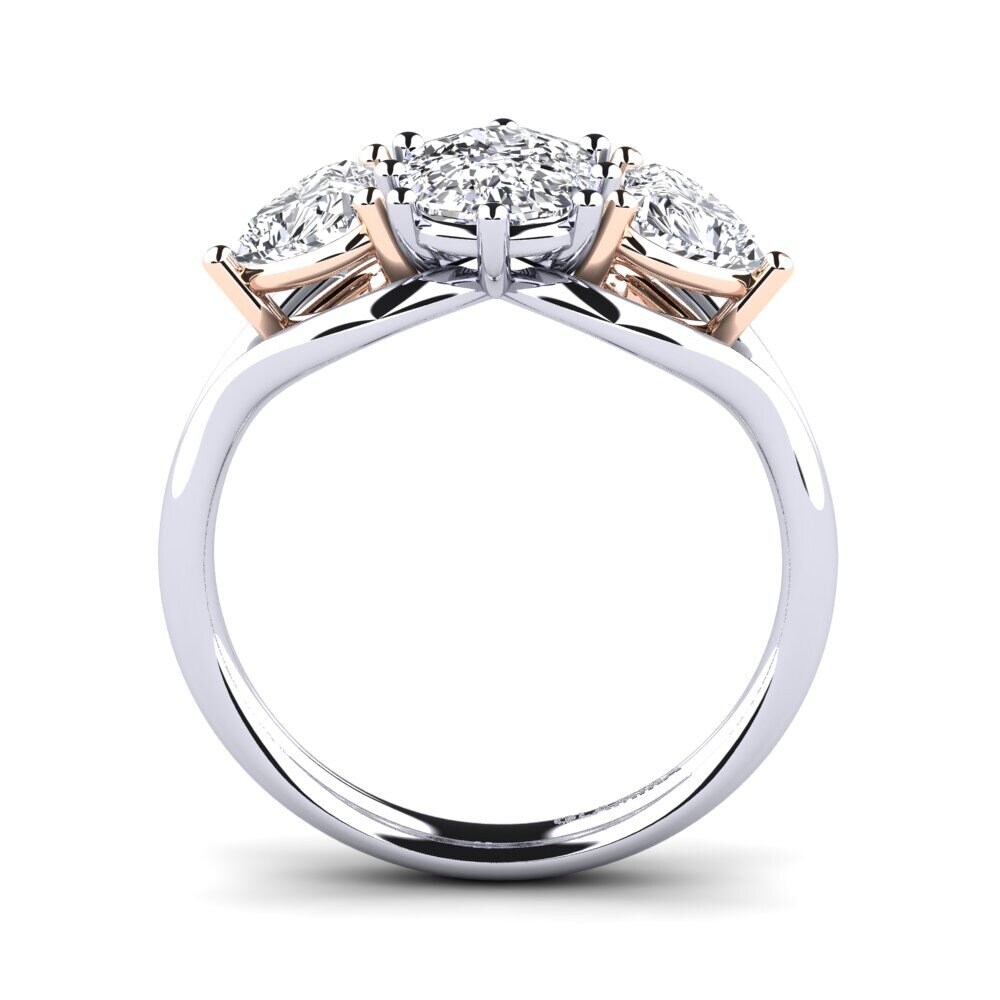375 Weiß & Rotgold Verlobungsring Aquene