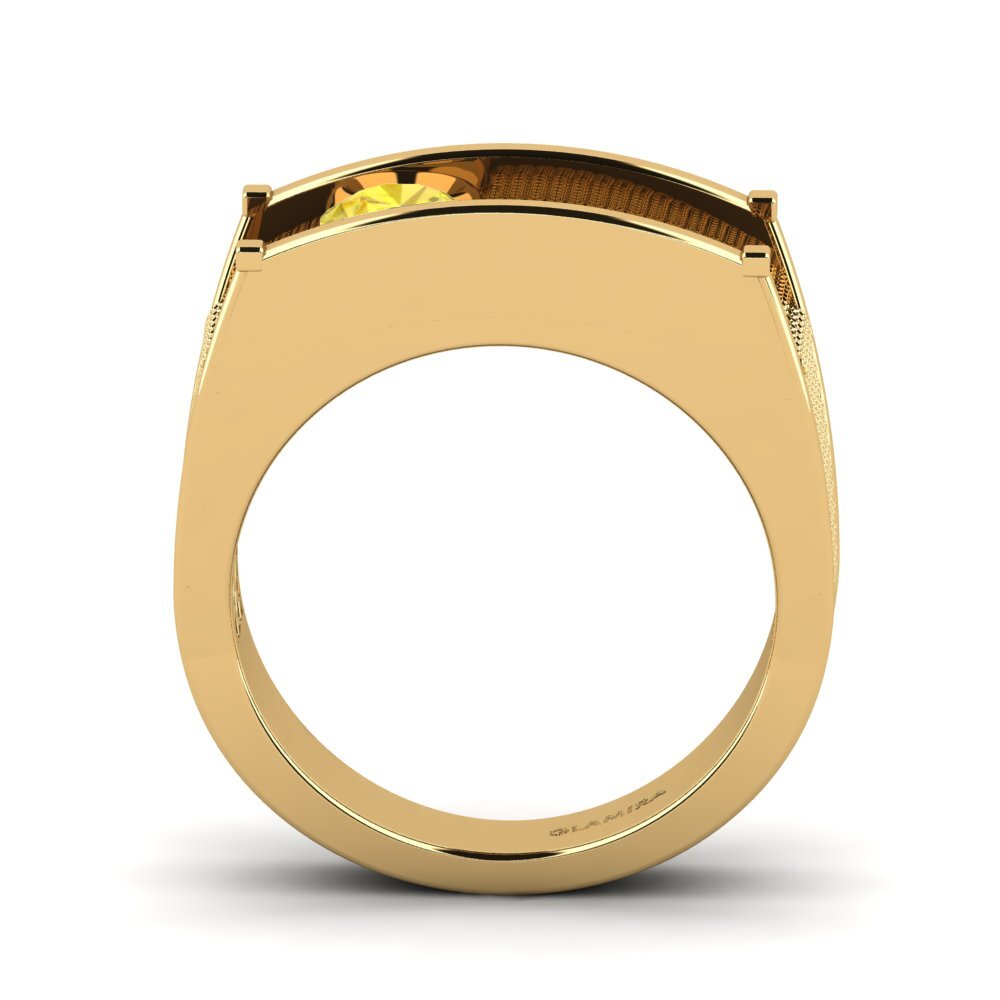 9ct Yellow Gold Yellow Sapphire Men's Ring Aquil