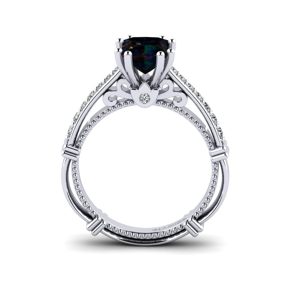 Black Opal Engagement Ring Aquina