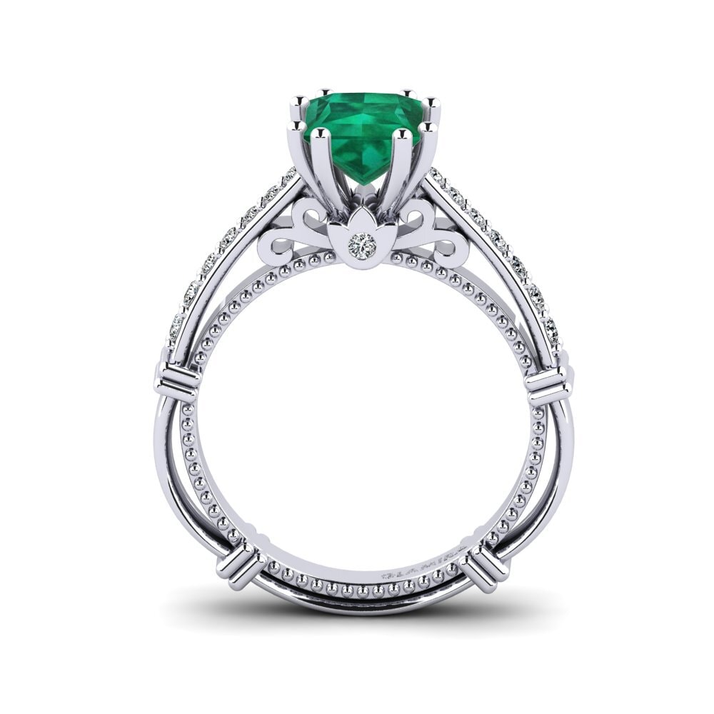 Emerald Engagement Ring Aquina