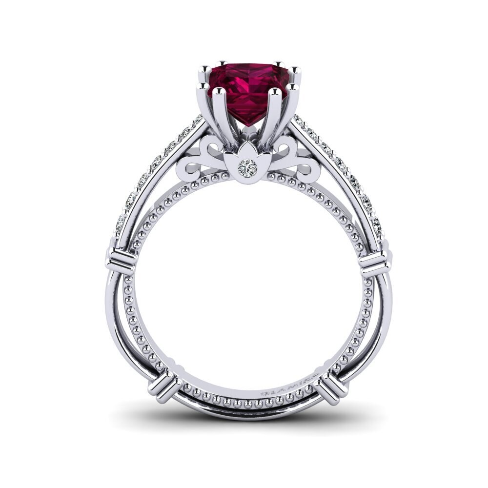 Rhodolite Garnet Engagement Ring Aquina