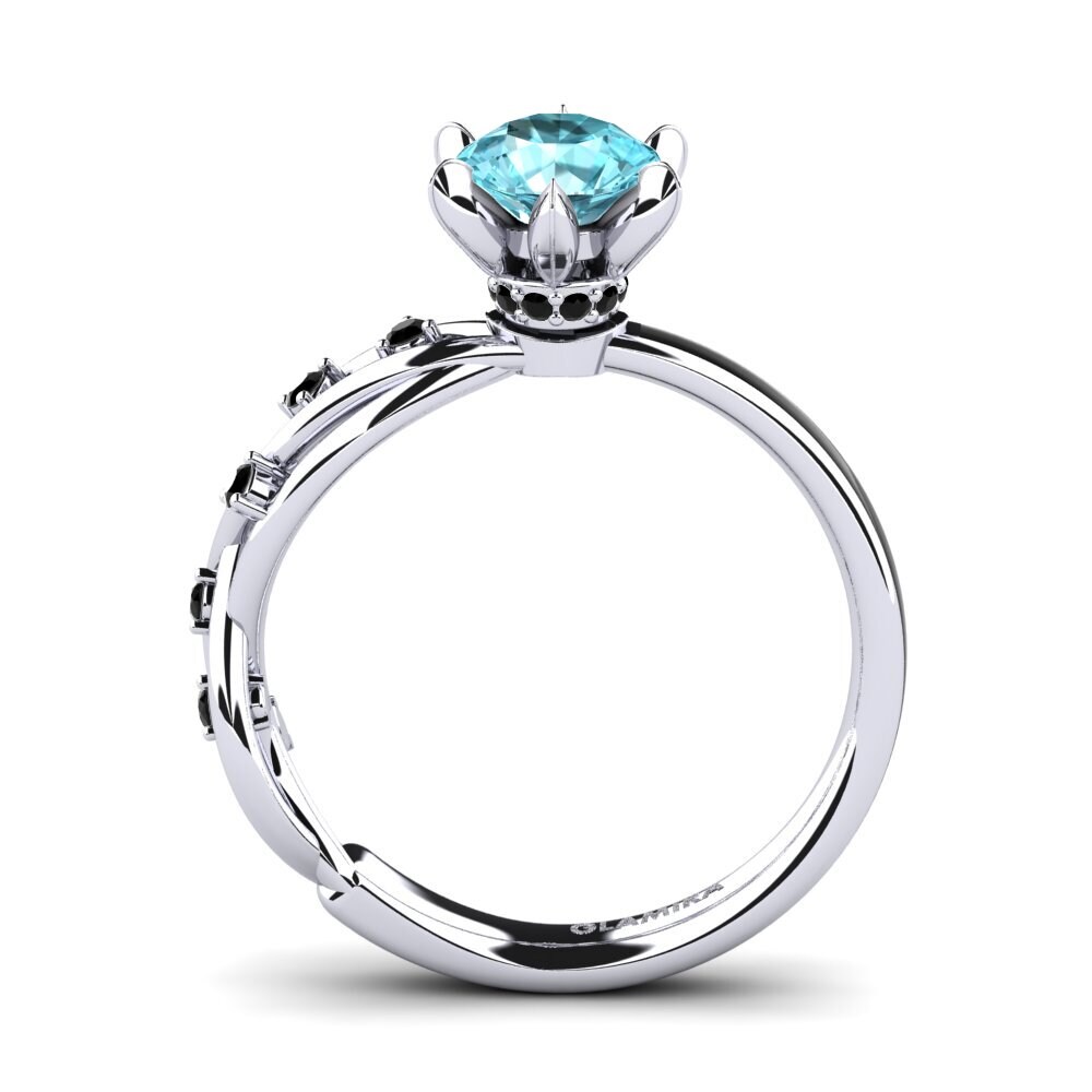 Blue Zircon Engagement Ring Aracelis - Round