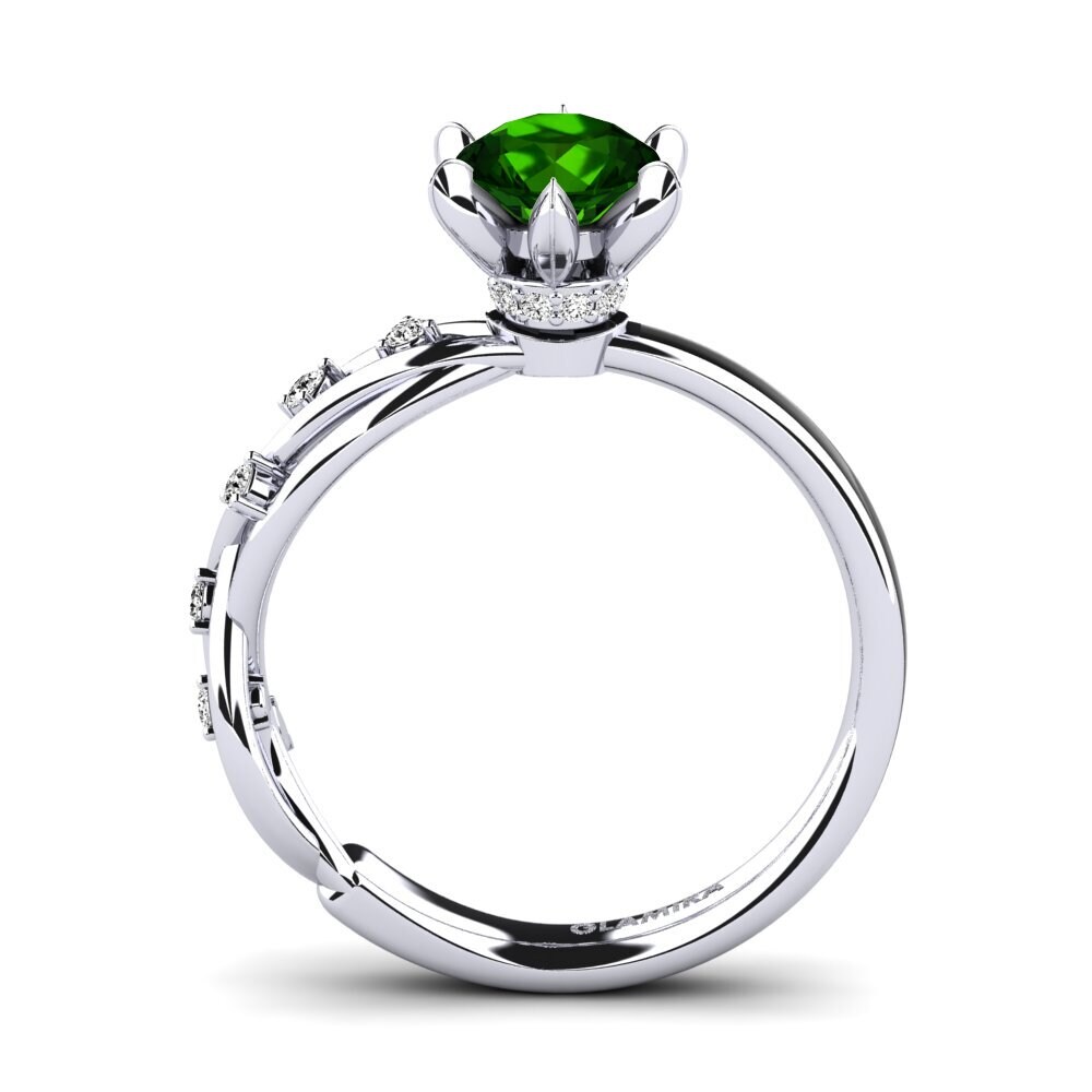 Green Tourmaline Engagement Ring Aracelis - Round