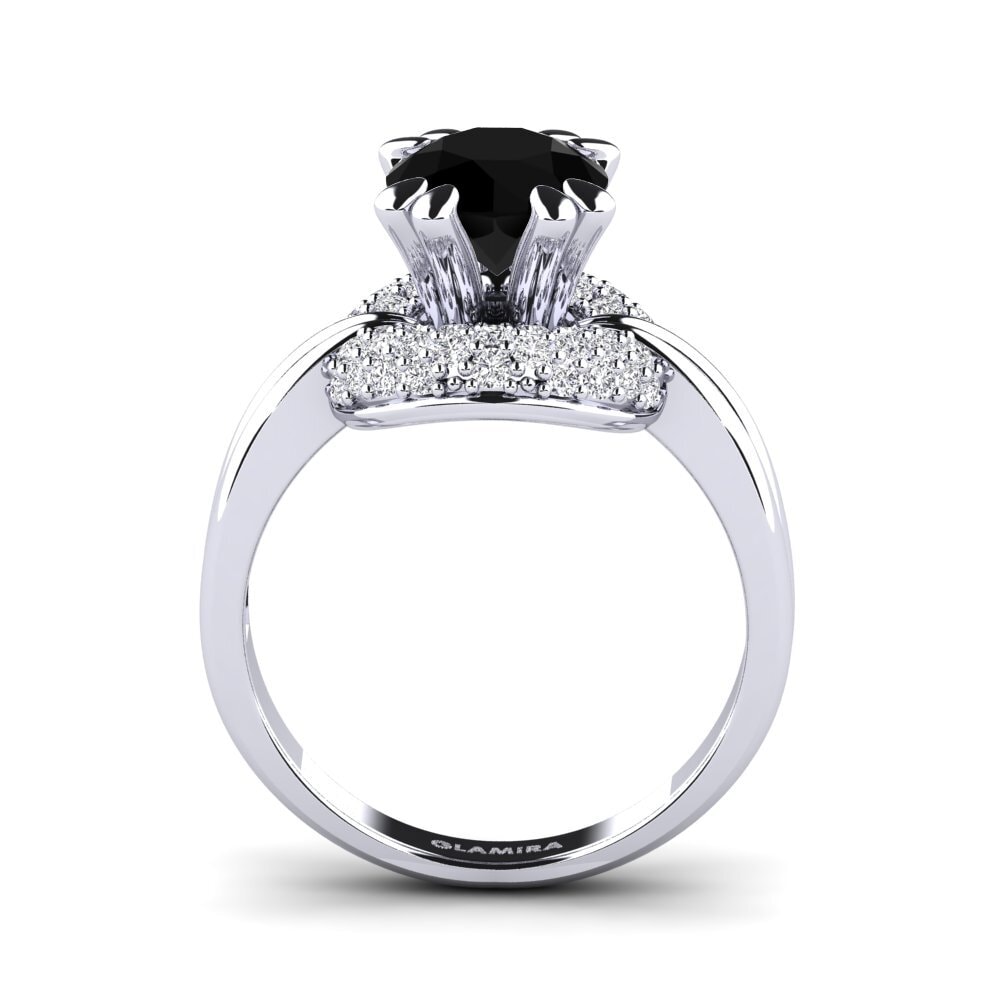 Black Onyx Engagement Ring Arachnia