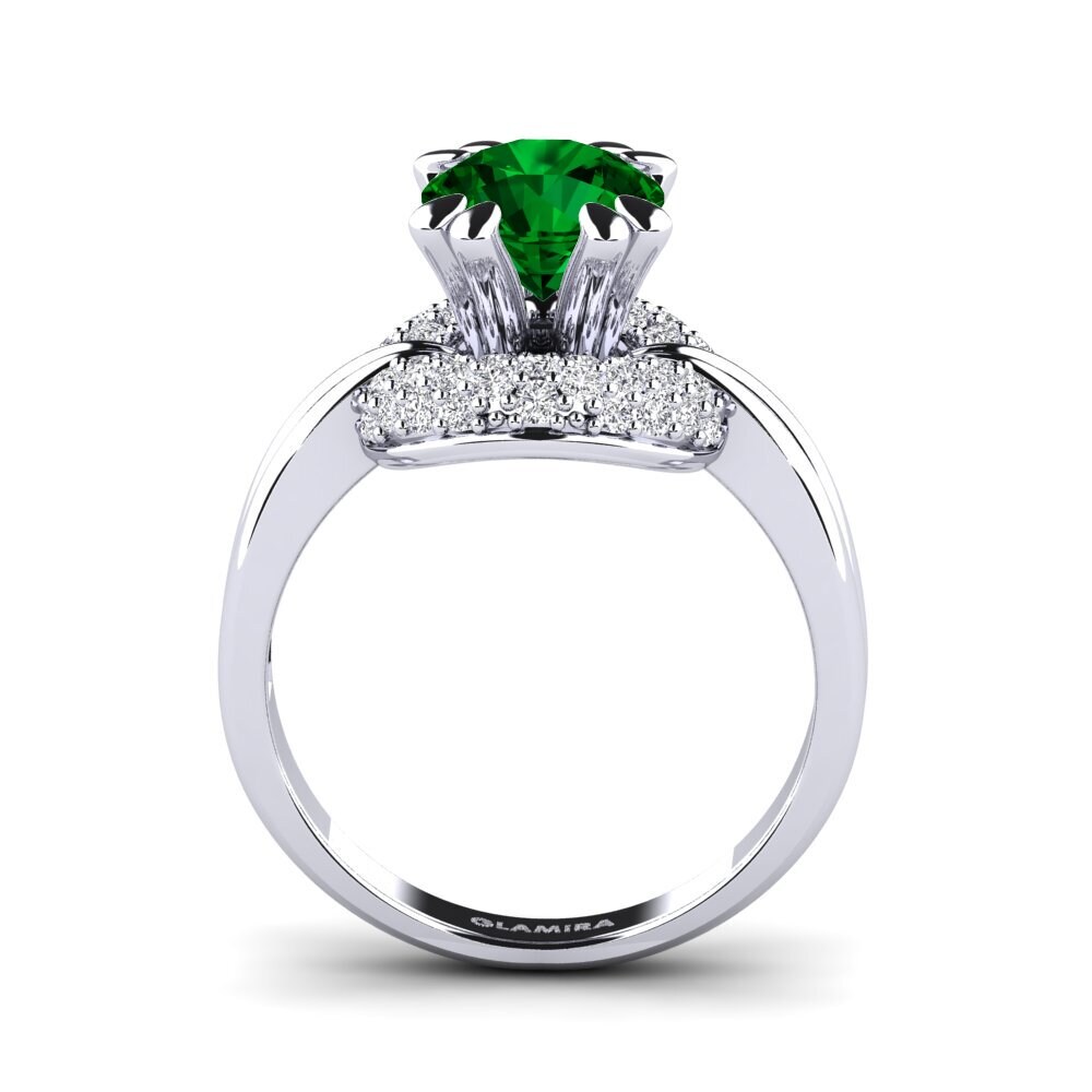 Green Zirconia Engagement Ring Arachnia