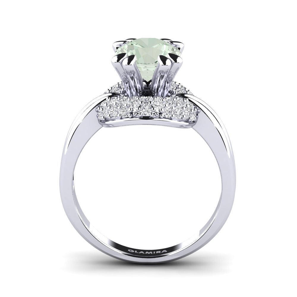Green Amethyst Engagement Ring Arachnia
