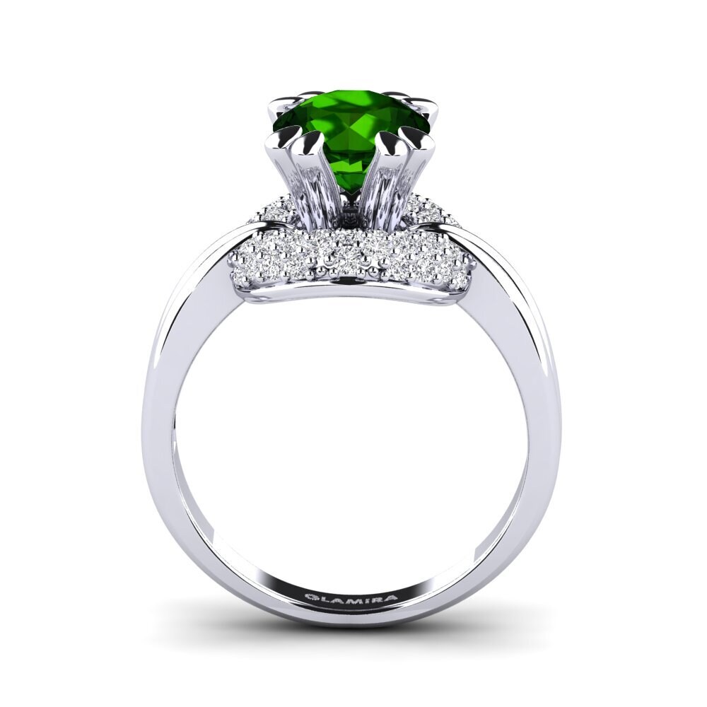 Green Tourmaline Engagement Ring Arachnia