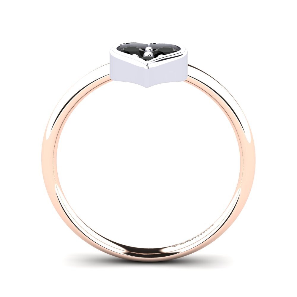 14ct Rose & White Gold Black Onyx Ring Aralyn