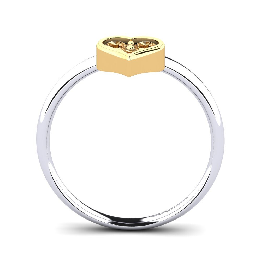 18ct White & Yellow Gold Brown Diamond Ring Aralyn