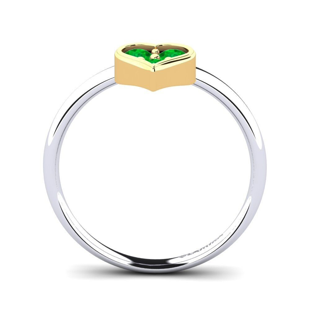 14ct White & Yellow Gold Emerald Ring Aralyn