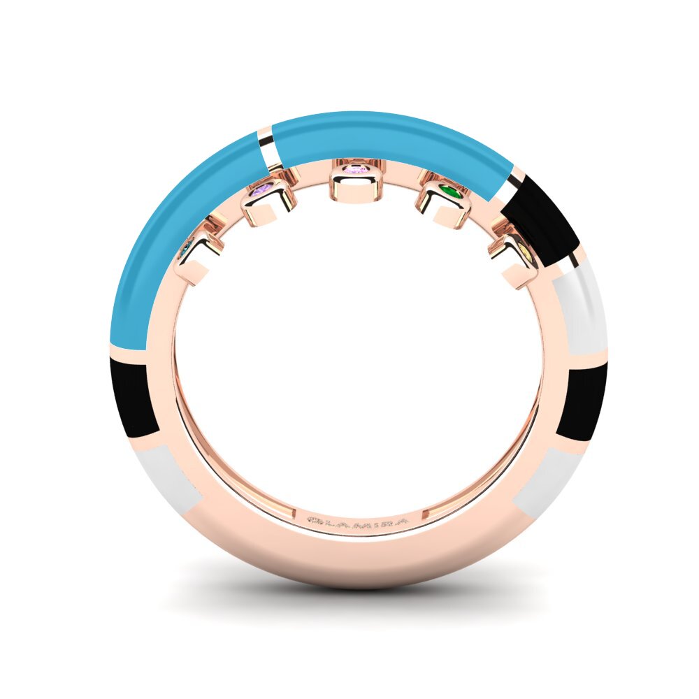 Rotgold 375 Ring Arcobaleno