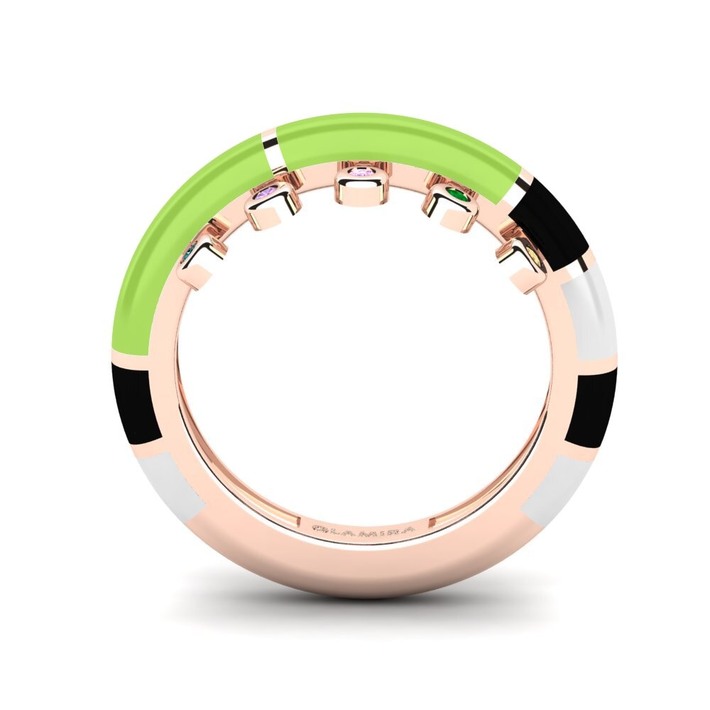 Rotgold 585 Ring Arcobaleno