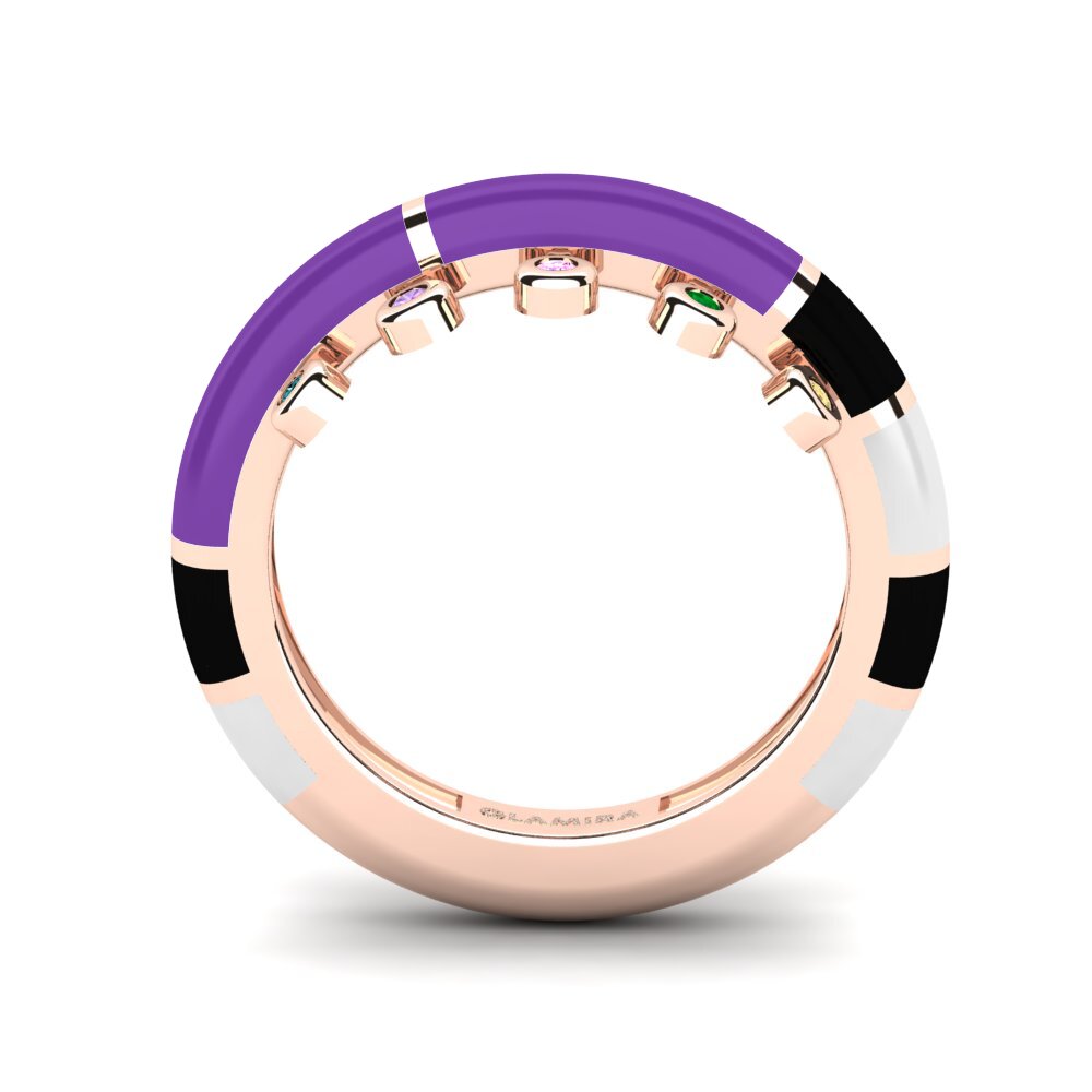 Rotgold 585 Ring Arcobaleno