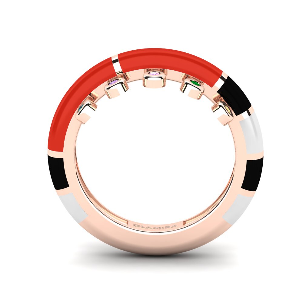 Rotgold 375 Ring Arcobaleno
