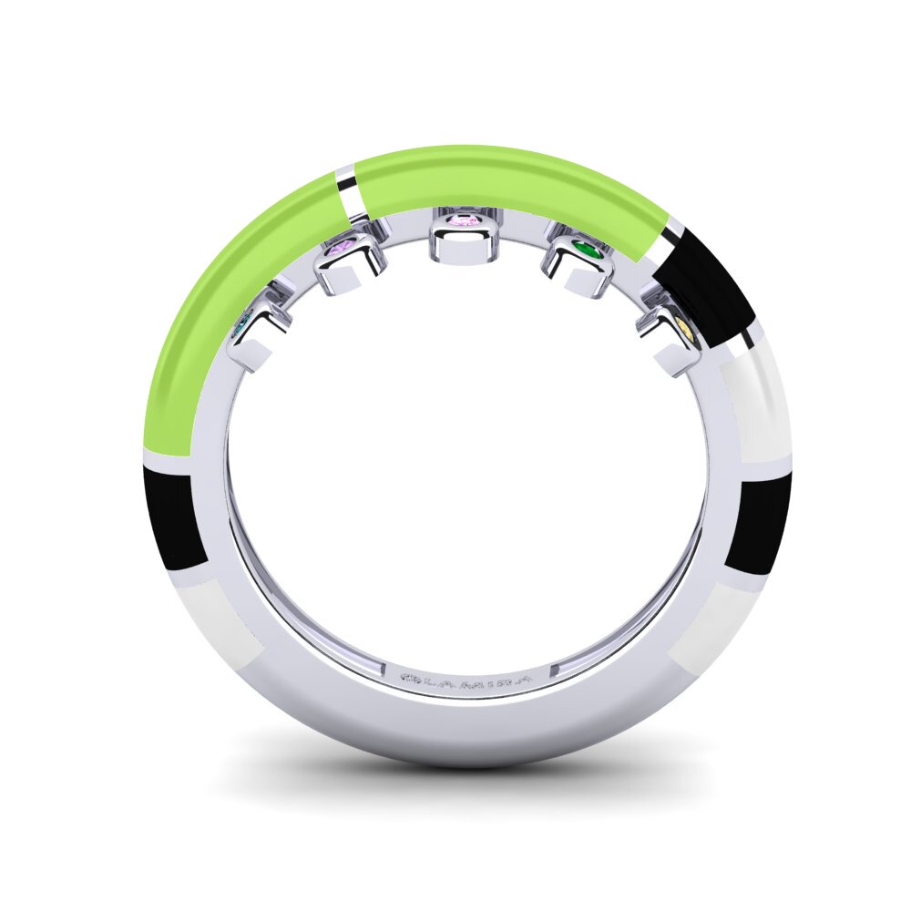 950 Palladium Ring Arcobaleno