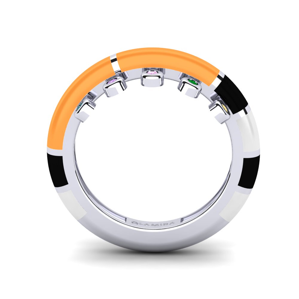 950 Platin Ring Arcobaleno