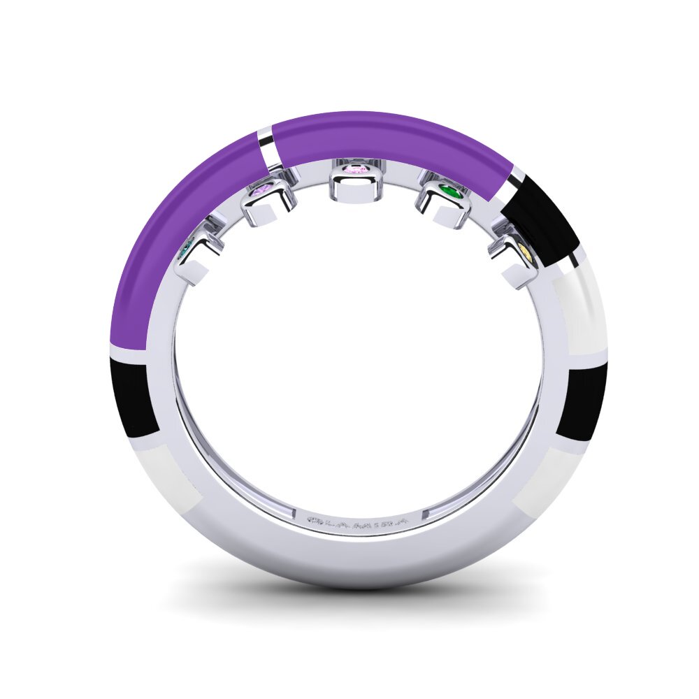 950 Palladium Ring Arcobaleno