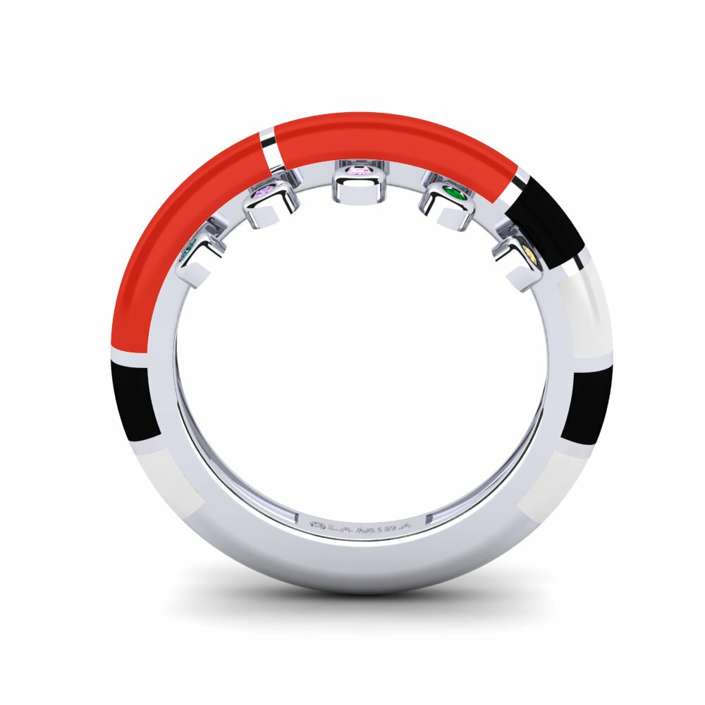 Argent Blanc Bague Arcobaleno