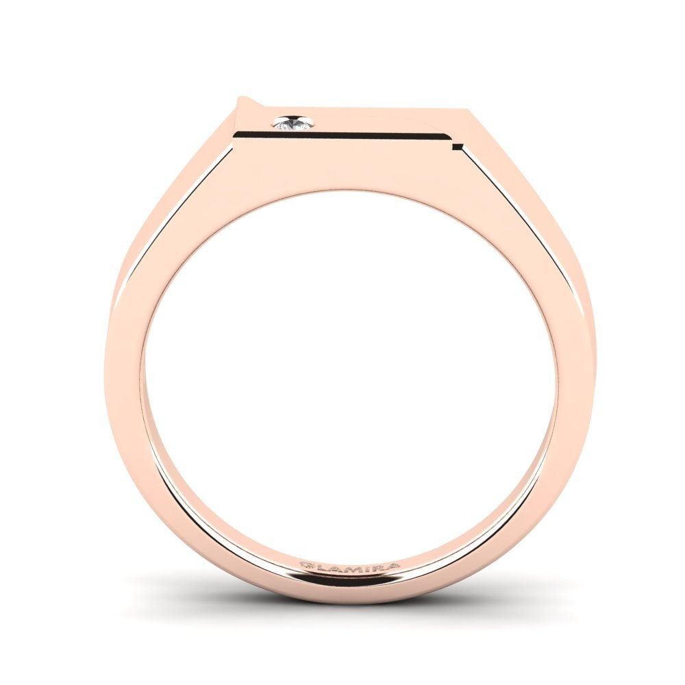 9ct Rose Gold White sapphire Men's Ring Ardito