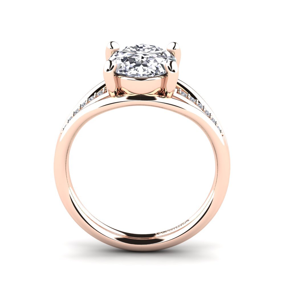 Rotgold 750 Oval Verlobungsringe Areneka