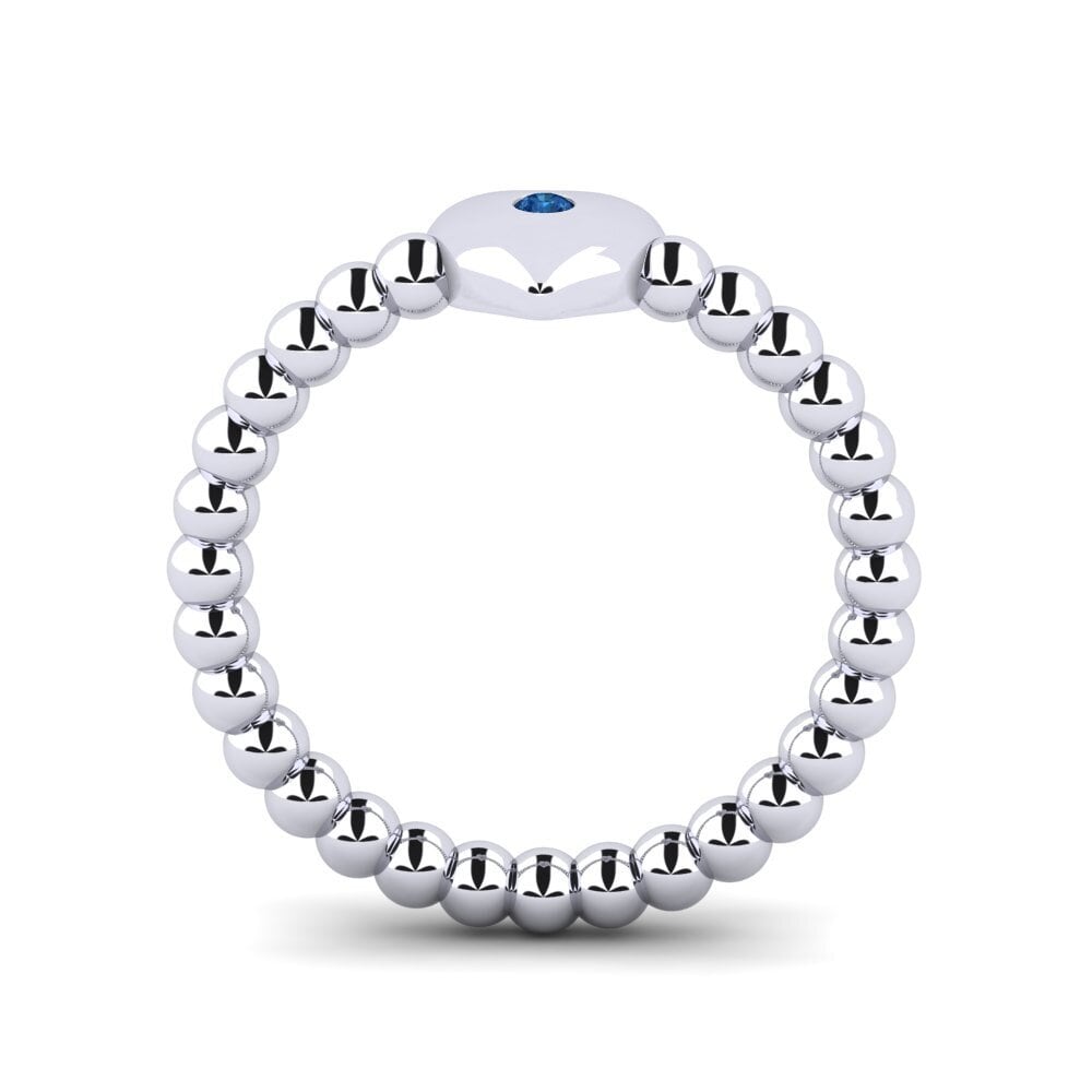 White Silver Dark Blue Zirconia Knuckle Ring Argie
