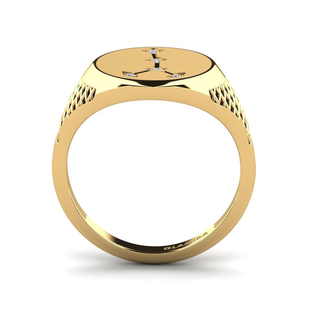 Buy 0.03 Carat Round cut 9ct Yellow Gold Lab Grown Diamond GLAMIRA Ring ...