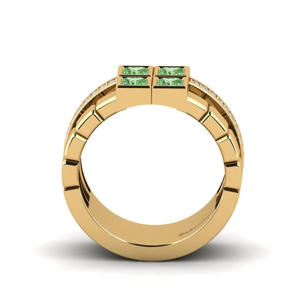 Princesa Diamante Verde Anillo Argyle
