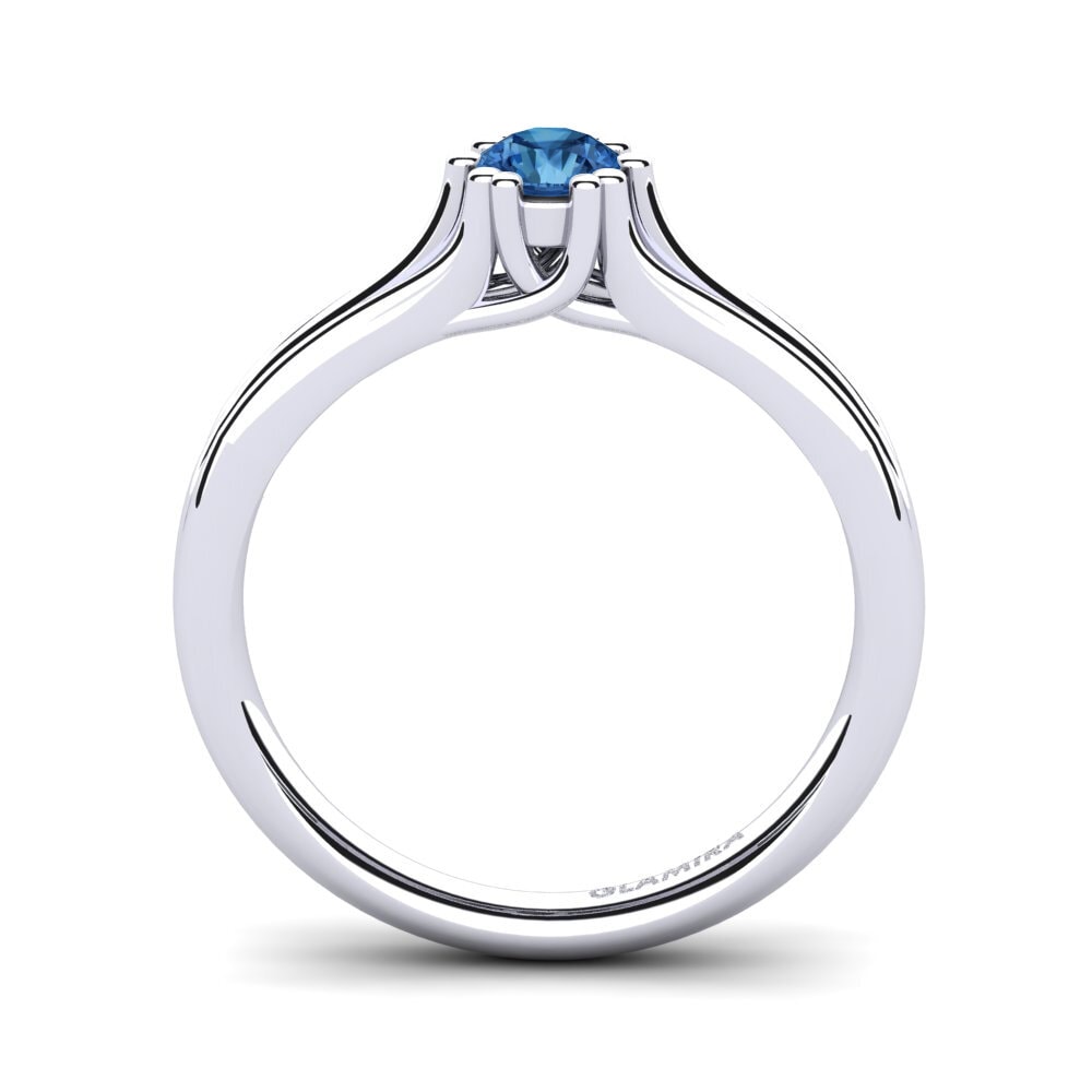 Dark Blue Zirconia Engagement Ring Arian