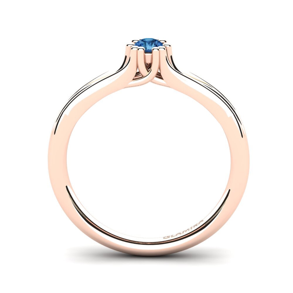 Dark Blue Zirconia Engagement Ring Arian 0.1 crt