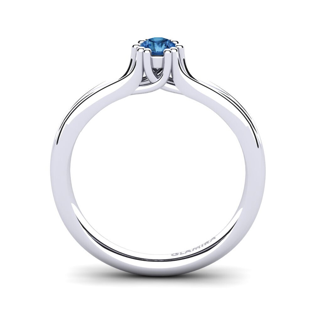 Dark Blue Zirconia Engagement Ring Arian 0.16 crt
