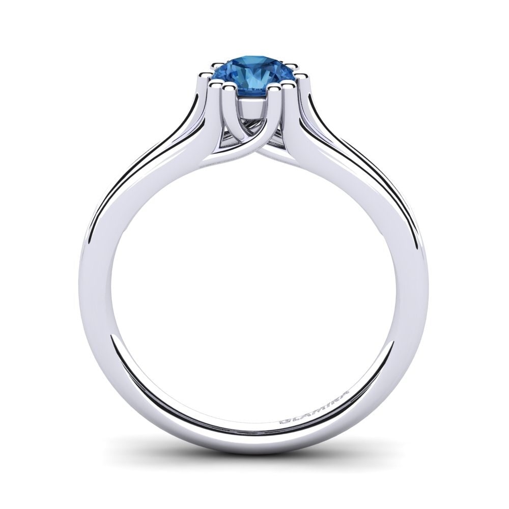 Dark Blue Zirconia Engagement Ring Arian 0.5 crt