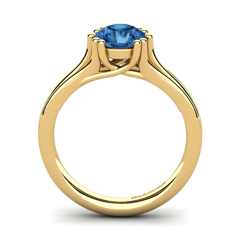 Dark Blue Zirconia Engagement Ring Arian 0.8 crt