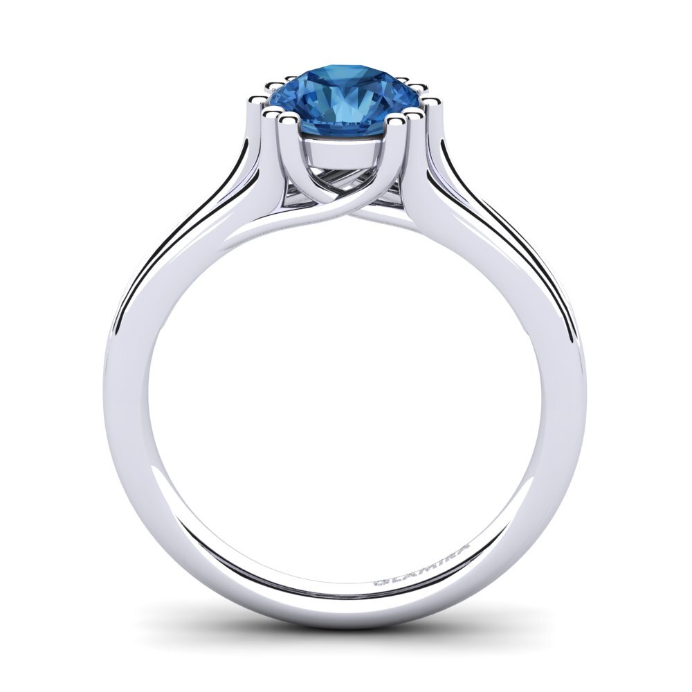 Dark Blue Zirconia Engagement Ring Arian 1.0 crt