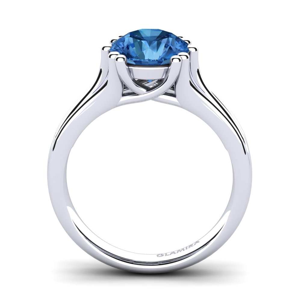 Dark Blue Zirconia Engagement Ring Arian 2.0 crt