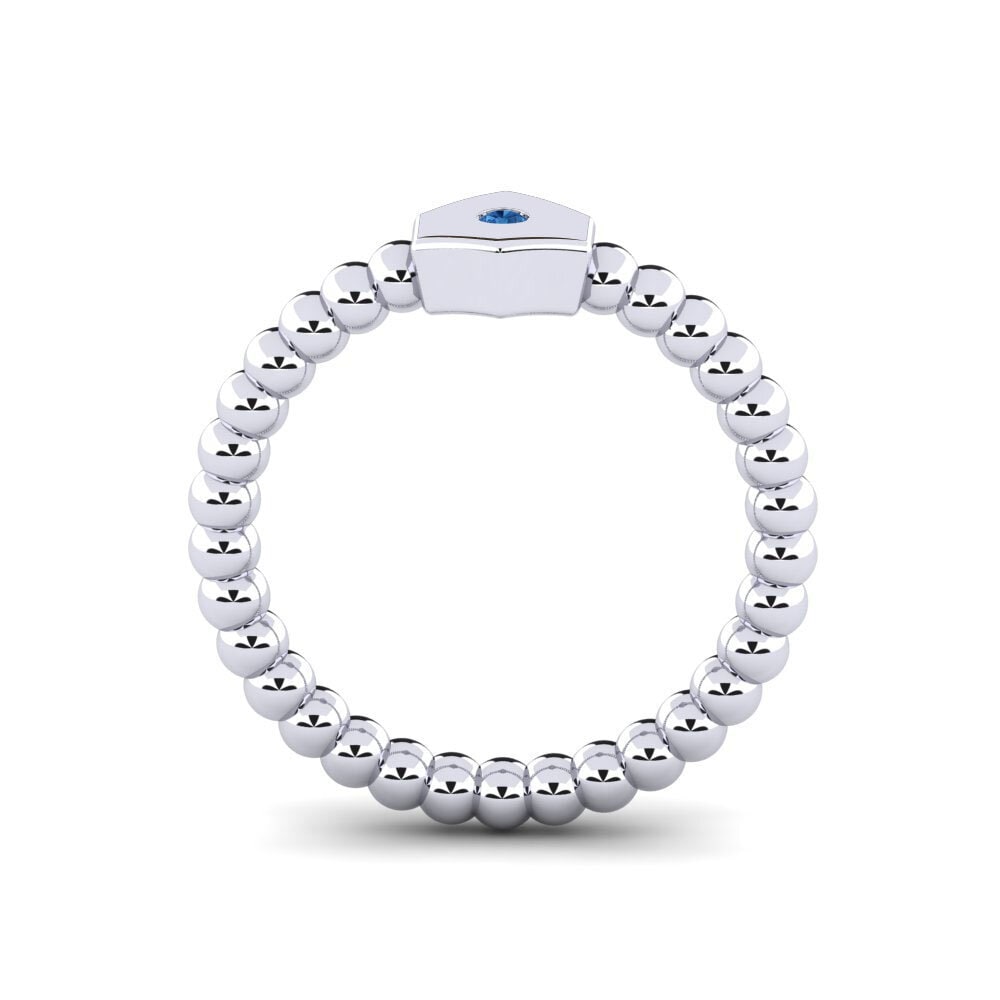 White Silver Dark Blue Zirconia Knuckle Ring Arletta