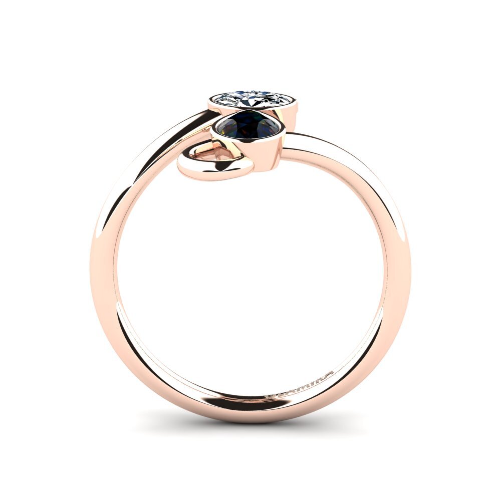 14ct Rose Gold Black Opal Ring Arnold