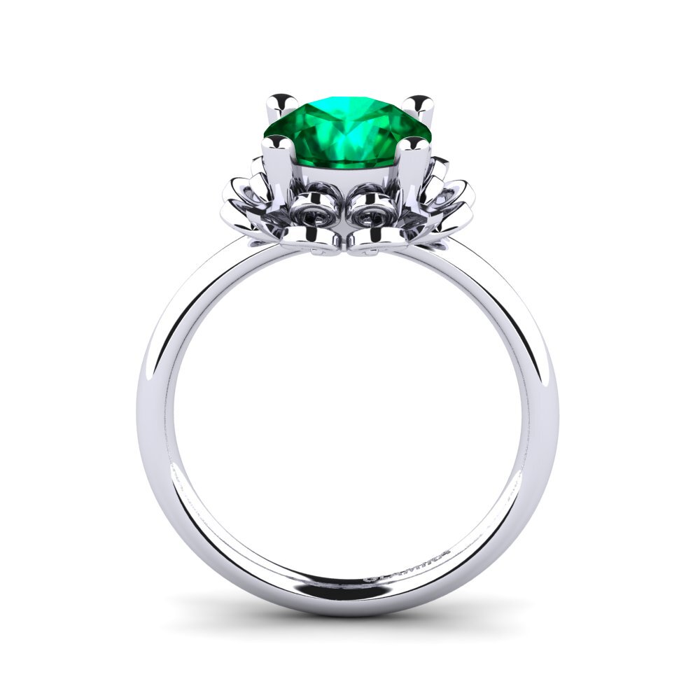 Esmeralda (creada en laboratorio) Anillo de compromiso Aryana