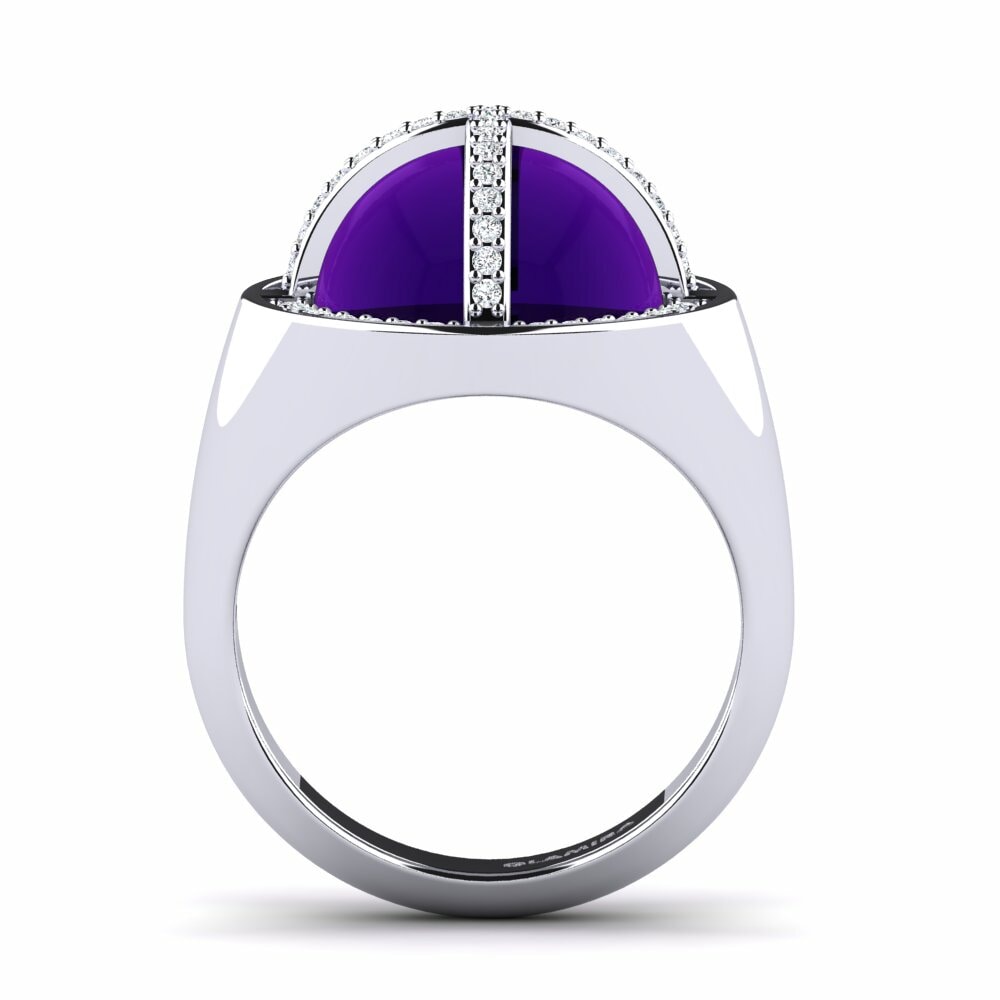 Améthyste Cabochon Bague Asceline