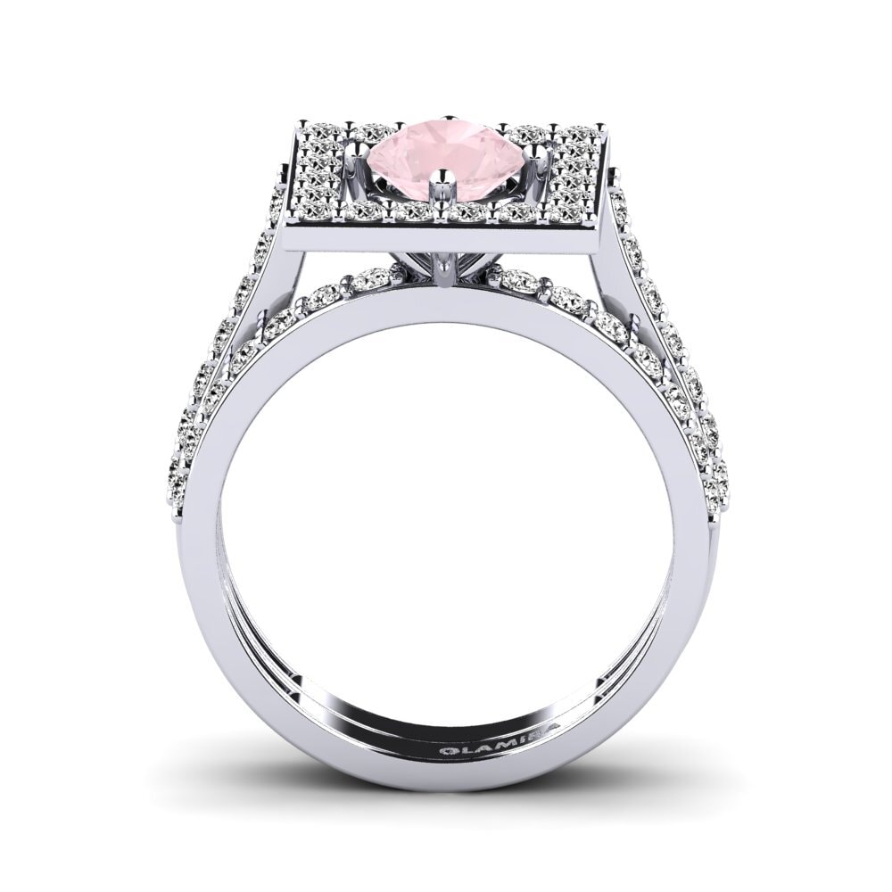 Cuarzo rosa Anillo de compromiso Ashared