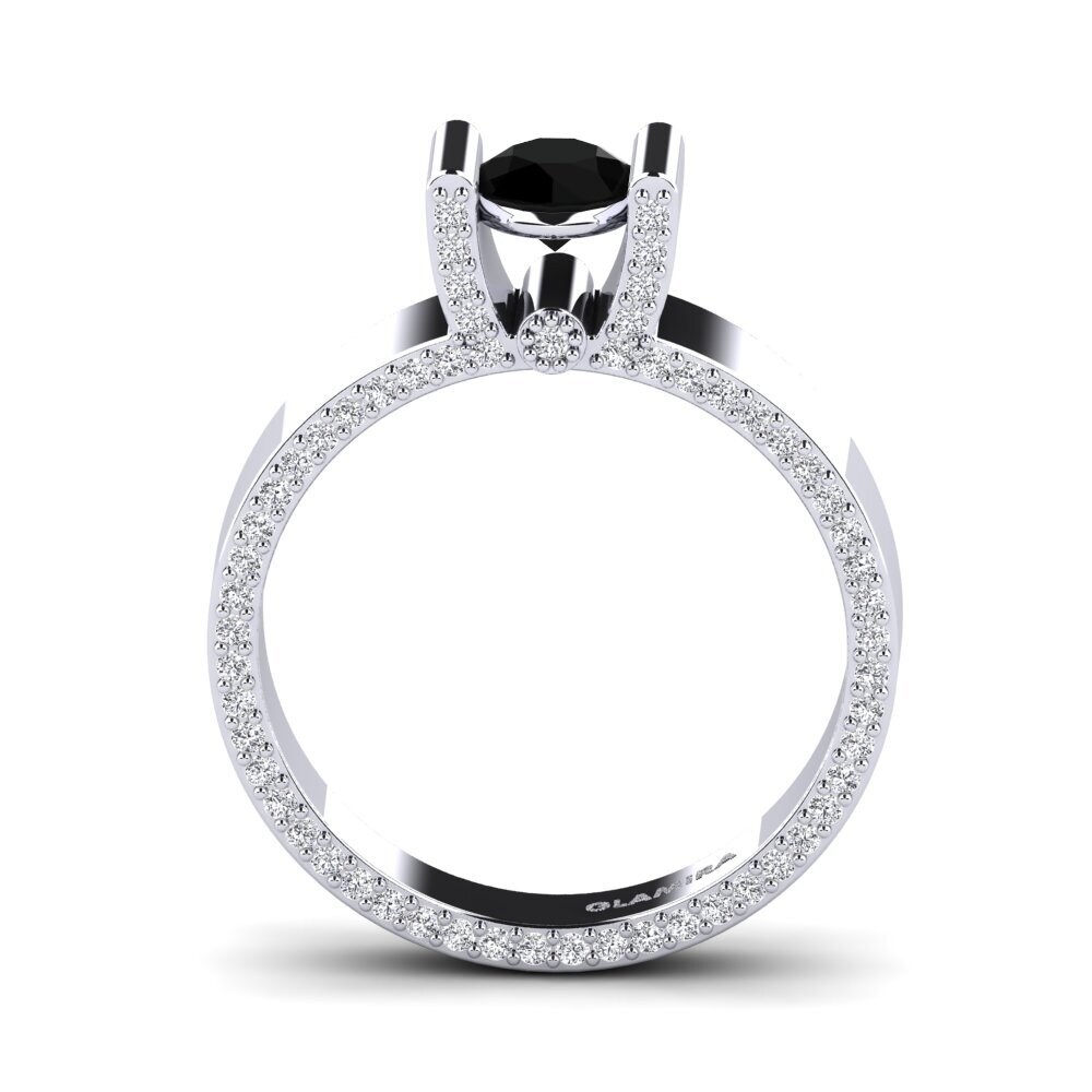 Black Diamond Engagement Ring Asherah