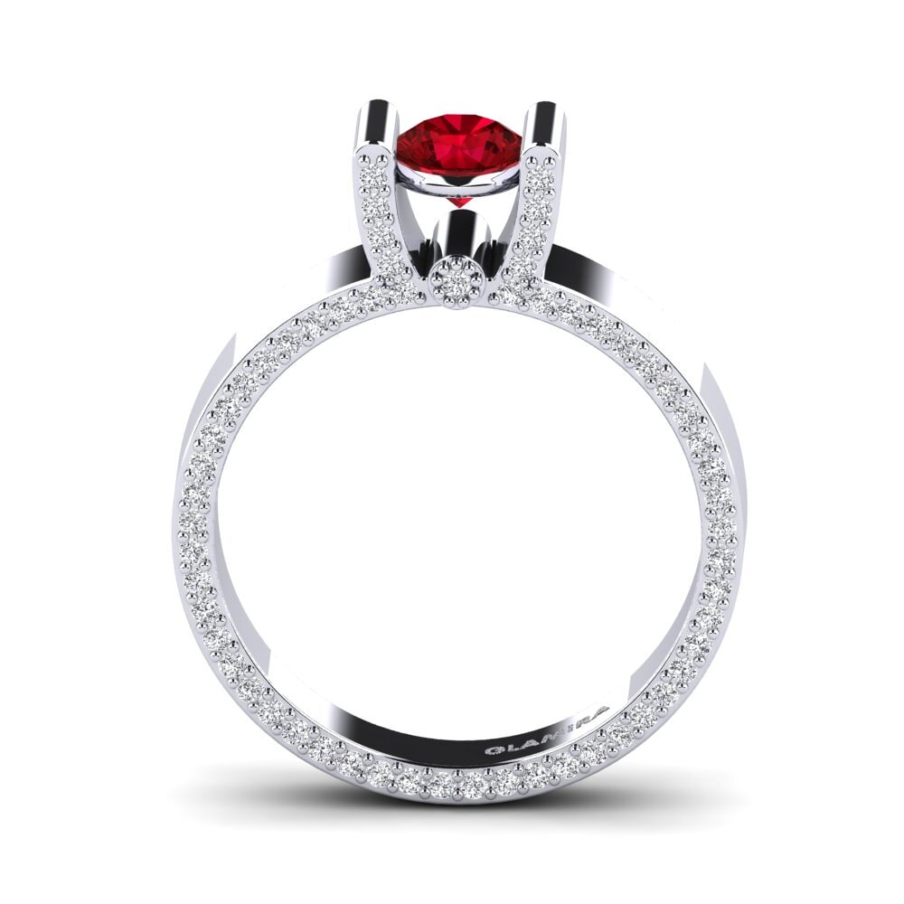 Red Zirconia Engagement Ring Asherah