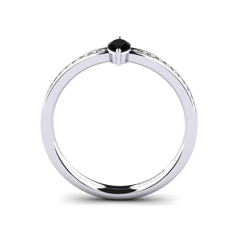 Diamante Negro Anel Feminino Ashwin